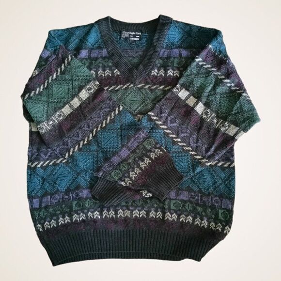 Men's V-neck Pullover Sweater EUC  SIZE LARGE. Hyde Park - Picture 1 of 7